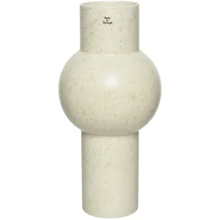 Deko-Vase JAMILIAA, Creme - Steingut - H 38 cm - gemustert