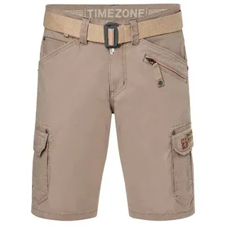 TIMEZONE Cargoshorts Shorts Kurze Cargo Hose Regular Mid Waist Pants 7311 in Braun blau|braun