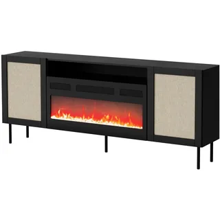 Kommode JUTA Wohnzimmerschrank 202x85x40 cm Sideboard 2 Türen mit Kamin