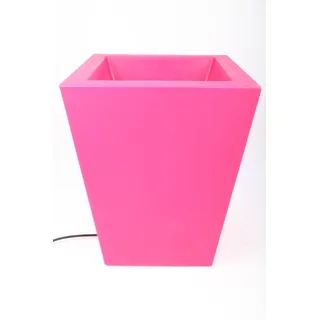 point-garden Beleuchteter Blumentopf aus Kunststoff, Pflanzkübel pink