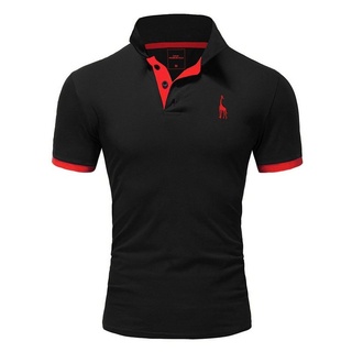 REPUBLIX Poloshirt JOSEPH Herren Basic Kurzarm Kontrast Polo Hemd rot|schwarz 4XL