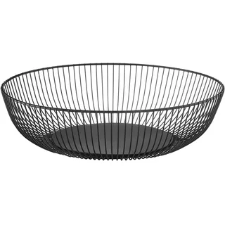 AMBITION Obstkorb schwarz metall Ø28 cm Obstschale schwarz modern Obstaufbewahrungskorb Vintage Decor