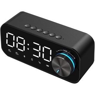 LED Wecker Digital Alarm Clock Funk-Wecker Digitaler Wecker mit Bluetooth und LCD Display,Tischuhr Reisewecker mit Bluetooth Lautsprecher,Radiowecker USB Digitaler Wecker mit Lautsprecher (Schwarz)