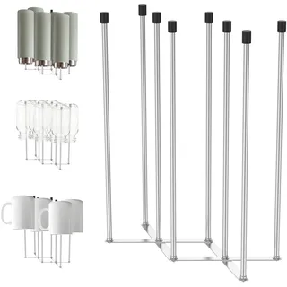 BAODBF Flaschen Trockengestell,Trockenständer für Babyflaschen,Faltbarer Platzsparend Flaschenhalter,Rutschfest Abtropfhalter aus Edelstahl,Umgedrehtes Design Abtropfständer für Küche Bar Büro Zuhause