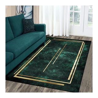 Teppich Teppich Dunkelgrün, Teppich Wohnzimmer Flächenteppich, FIDDY grün