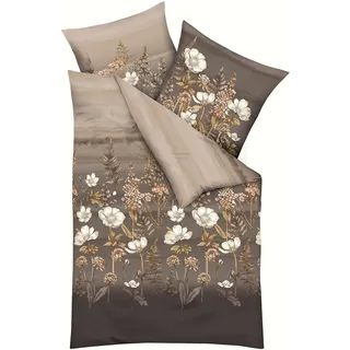 KAEPPEL Moody Floral Biber Braun 135 x 200 cm + 80 x 80 cm