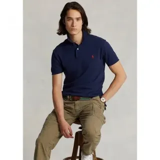 Polo Ralph Lauren für Herren. 710795080007 Schmal geschnittenes Piqué-Poloshirt navy (S), Lässig, Baumwolle, Kurzarm, Marine