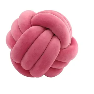 QVQV Knotenkissen, Couchkissen, Sofa Kissen, Knoten-Ball-Kissen, Deko Zierkissen, Geknotetes Kissen für Sofa, Rund Knoten Knoten, Knot Pillow Ball, Rosa, 20cm
