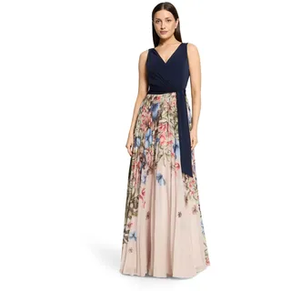 Vera Mont Abendkleid mit Plissee in Patch Dark Blue/Cream | Gr.: 40,