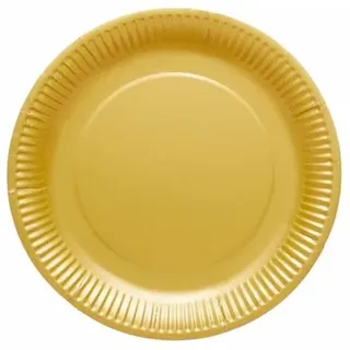 CREATIV DISCOUNT NEU Papp-Teller rund, ca. 23cm, gold, 8 Stück