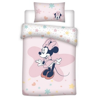 Babybettwäsche Disney Minnie Maus Baby Kleinkinder Bettwäsche Set, Disney, 2 teilig, Deckenbezug 100x135 Kissenbezug 40x60 bunt