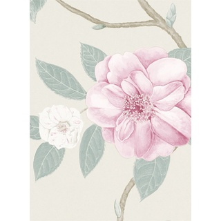 Blumentapete Christabel von Sanderson - Rose/ Pewter