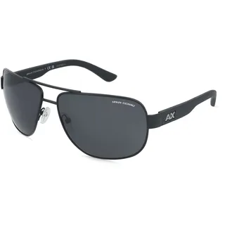 Emporio Armani AX2012S Herren-Sonnenbrille Vollrand Pilot Metall-Gestell, schwarz