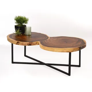 Suar Couchtisch Baumscheiben Wohnzimmertisch Massivholz Holztisch Tisch Beistell