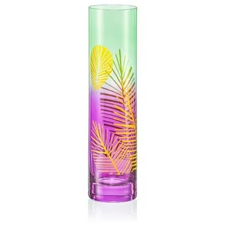 Crystalex Dekovase Vase Spring lila - grün Kristallvase 240 mm (Einzelteil, 1 St., 1 x Vase), Kristallglas, 2 farbig mit Aufdruck grün|lila|weiß