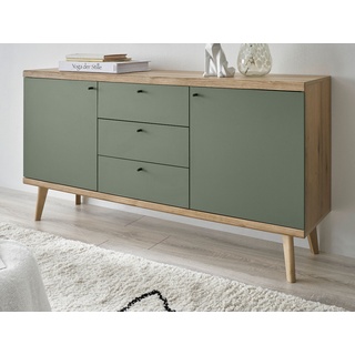 Sideboard Kommode skandinavisch Anrichte Eiche Salbei Wohn- Esszimmer Juna 160cm