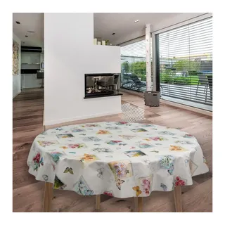 laro Tischdecke Wachstuch-Tischdecken Farfalle Rund 140cm