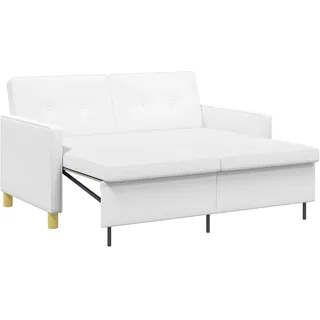 Schlafsofa Ausziehbar Weiß Stoff Vidaxl