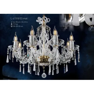 JVmoebel Kronleuchter Kristall-Hängeleuchte in elegantem Bohemia-Design, Warmweiß, Made in Europa weiß