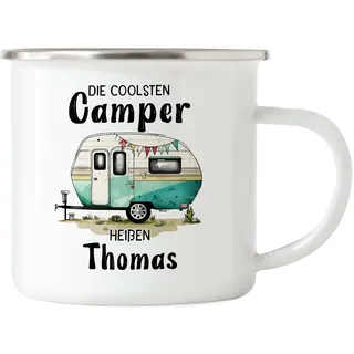 Kiddle-Design Die coolsten Camper heißen Emaille Tasse Personalisiert Wohnwagen Wohnmobil Camping Kaffeebecher