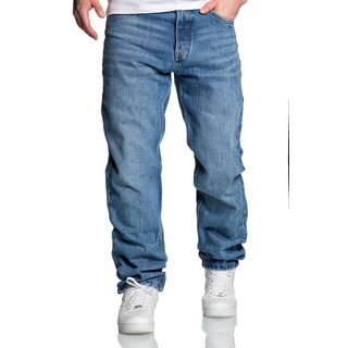 Amaci&Sons Weite Jeans BOX HILL 90s Baggy Jeans Herren 90s Denim Jeans Hose Straight Baggy blau