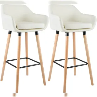 CLP 2er Set Barhocker Grant, Kunstleder Creme