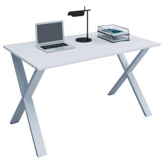 Mid.you Schreibtisch, Weiß, Holzwerkstoff, rechteckig, X-Form, 80x76x110 cm, in verschiedenen Holz-Dekoren erhältlich, Arbeitszimmer, Schreibtische, Bürotische