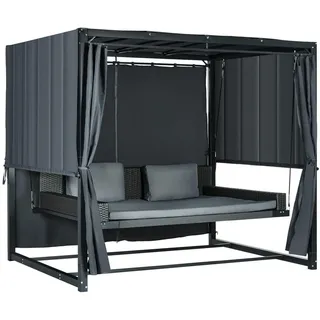 Outsunny Hollywoodschaukel mit Pergola, Dunkelgrau