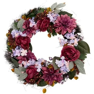 ABELLA Flora künstl. Dekokranz Rosen & Dahlien Ø 55cm