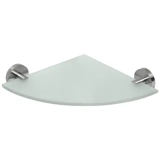 Brillantbad BEO Glasablage Eckmodell Edelstahl matt 244x55x244 mm für Bad & Küche >> zum Bohren