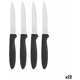 Messerset Schwarz Silberfarben Edelstahl Kunststoff 19,5 x 2 x 1 cm (12 Stück)