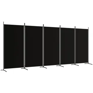 vidaXL Paravent Schwarz 433x180 cm Stoff