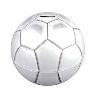 Spardose - Fußball mit Sparschlitz aus elektrolytischem Weißblech - Bedruckung: weiß - Ø 18,5cm