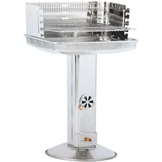 Expo-Börse Edelstahl S‰ulengrill Family Star Kynast Holzkohle Grill 90 cm Hˆhe eckig