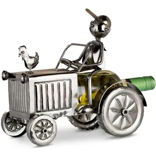 GILDE Weinflaschenhalter Metall vernickelt - Flaschenhalter - Weinständer - Fabr: Silber - Höhe 25 cm