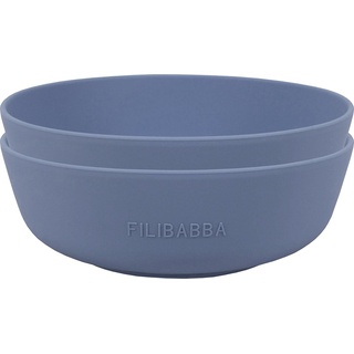 Filibabba, Kindergeschirr + Kinderbesteck, Silikon schüssel 2er-Pack - Powder Blue