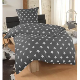 Dreamhome Bettwäsche 135x200 + 80x80 cm atmungsaktiver Bettbezug, Sterne, Für Allergiker geeignet, pflegeleicht, angenehm weicher Stoff
