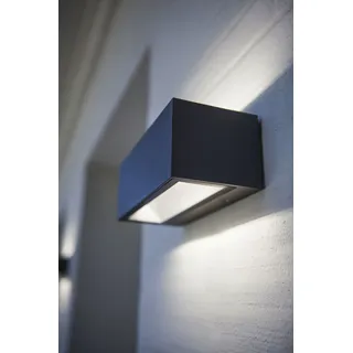 Smarte LED-Leuchte LUTEC "GEMINI" Lampen Gr. Höhe: 8,5 cm, grau (anthrazit) LED Außenleuchte Außenwandleuchte Smart Home Außenwandleuchten Smart-Home