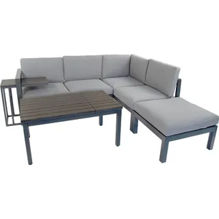 »Braga« Gartenlounge Set, Aluminium, grau - Grau