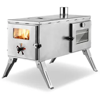 Outdoor-Küchenherd Edelstahl KURT, Holzbackofen, Grill & Gartenofen