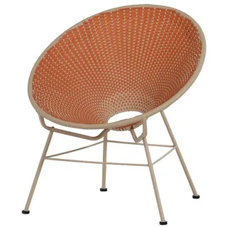 WOOOD Loungesessel Retro Rattansessel Kazoun PE-Rattan In/Outdoor orange