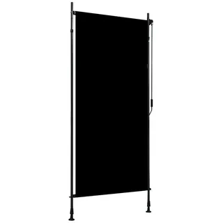 furnicato Markise Außenrollo mit Handkurbel 100x270 cm Anthrazit (1-St) schwarz 100 cm x 270 cm x 1 cm