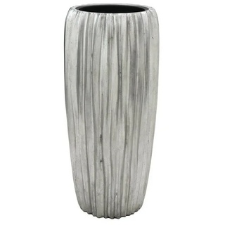 Flingora Bodenvase Minga, mit Einsatz - Fiberglas - Indoor - Silber - Höhe 75 cm silberfarben Ø 34 cm x 75 cm