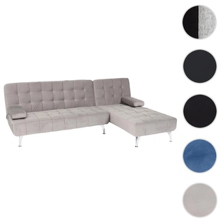 Schlafsofa HWC-K22, Couch Ecksofa Sofa, LiegeflÃ¤che links/rechts Schlaffunktion ~ Samt grau