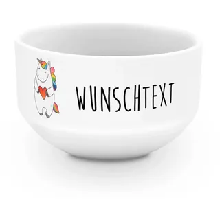 Mr. & Mrs. Panda Schale personalisiert Einhorn Herz - Personalisierte Geschenke, Individuelle Müslischale, Unicorn, Bunt, Einhörner, Suppenschüssel, böse, Schüssel, Müslischüssel, Freundin