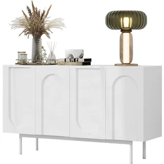 stilvora Sideboard 140 x 80 x 42 cm Weiß