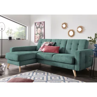 exxpo - sofa fashion Eckcouch Polyester 3-Sitzer Blau