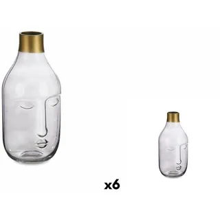 Gift Decor Dekovase Vase Gesicht Grau Glas 11 x 24,5 x 12 cm 6 Stück grau