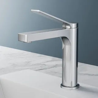 EMKE Wasserhahn Bad 222 x 200 x 76 mm, Messing, Keramikkartusche, Badarmatur, Mischbatterie Waschbecken-Armatur, Waschtischarmatur