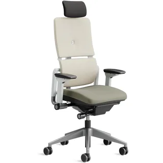 Steelcase Please Ergonomischer Bürodrehstuhl mit höhenverstellbarer Lumbalstütze für Unterstützung den ganzen Tag über, anpassbare Kopfstütze Trüffel
